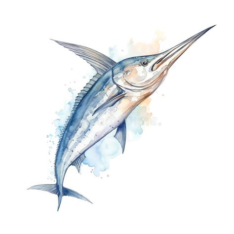 Voile Marine Poisson Aquarelle Illustration Animaux Marins Clipart