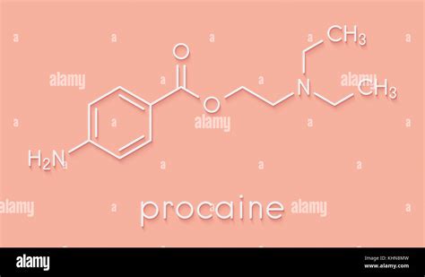 Procaine Topical Anesthetic Drug Molecule Skeletal Formula Stock Photo