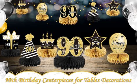 9 Pieces 90th Birthday Decoration 90th Birthday Centerpieces For Tables