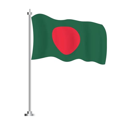 Bangladesh Flag Isolated Wave Flag Of Bangladesh Country 17649204