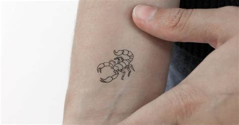 Fine Line Style Scorpion Tattoo Located On The Wrist