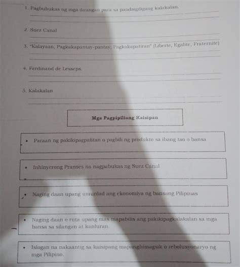 Ibigay Ang Tamang Pakahulugan O Kaisipan Tungkol Sa Mga Sumusunod Na