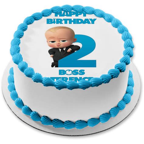 Boss Baby 2nd Birthday Personalized Edible Cake Topper Image Abpid5102