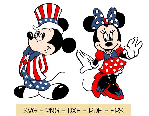 Mickey SVG 4th Of July Patriotic Mickey And Minnie Bundle T Etsy