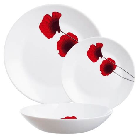 Arcopal By Luminarc Bertille Pc Opal Glass Flower Dinner Set