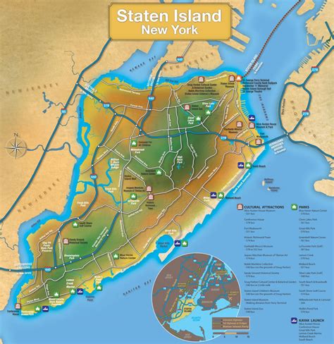 Carte de Staten Island à New York City