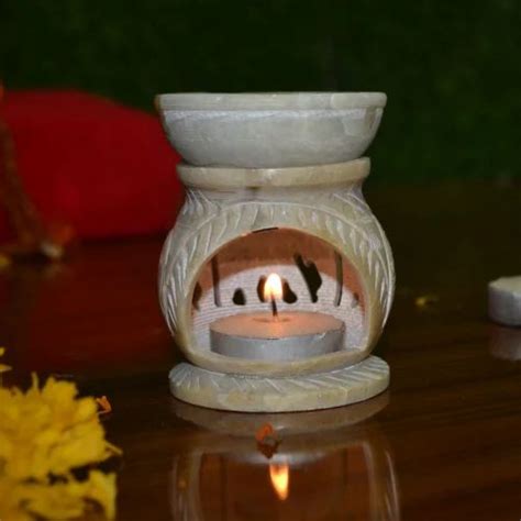 Marble Oil Burner Aroma Oil Diffuser Handmade By Indian Artisans