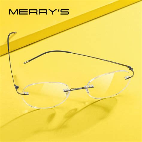 Merrys Design Titanium Alloy Rimless Glasses Frame For Men Women Round