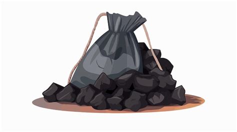 Premium Vector | A cartoon drawing of a bag of coal