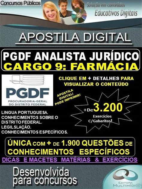 Apostila Pgdf Analista Jur Dico Cargo Farm Cia Teoria