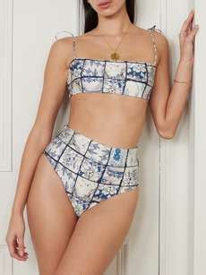 AGUA BY AGUA BENDITA NET SUSTAIN Magenta Porcelaina Floral Print Recycled Bikini Briefs NET