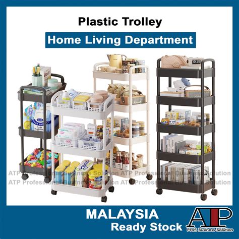 3 4 5 Tier Multifunction Storage Trolley Rack Office Shelves Home