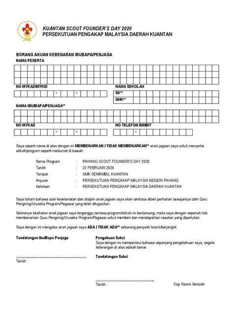 Borang Kebenaran Pdf