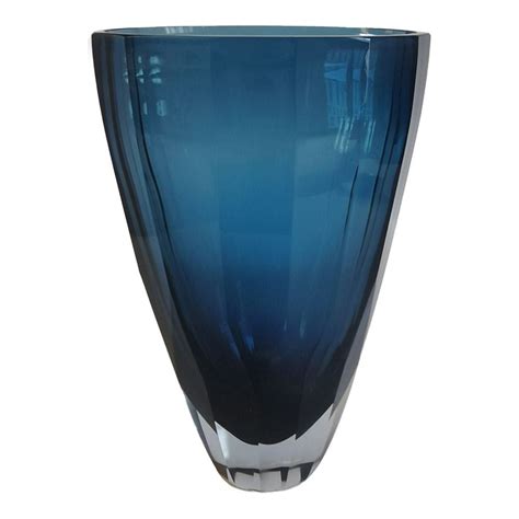 Fancy Glass Vase Royal Blue Centerpiece Housewarming Minimalist Quiet