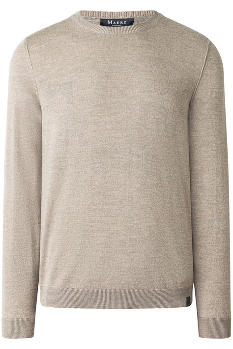 Maerz Classic Fit Herren Trui Ronde Hals Taupe Overhemden