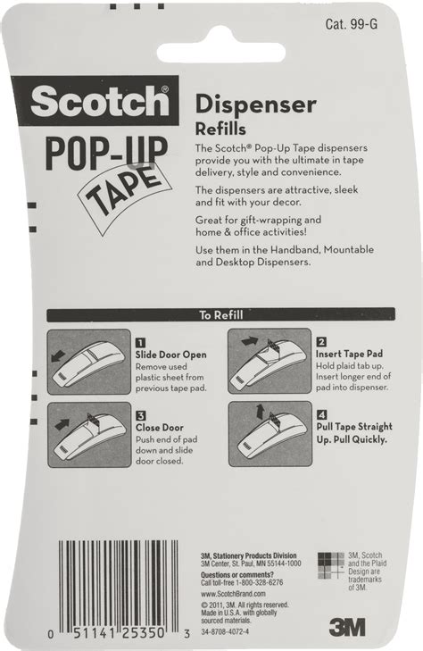 Office Lot Of 20 3m Scotch Pop Up Tape Refills 34 X 2 Inches 75 Strips