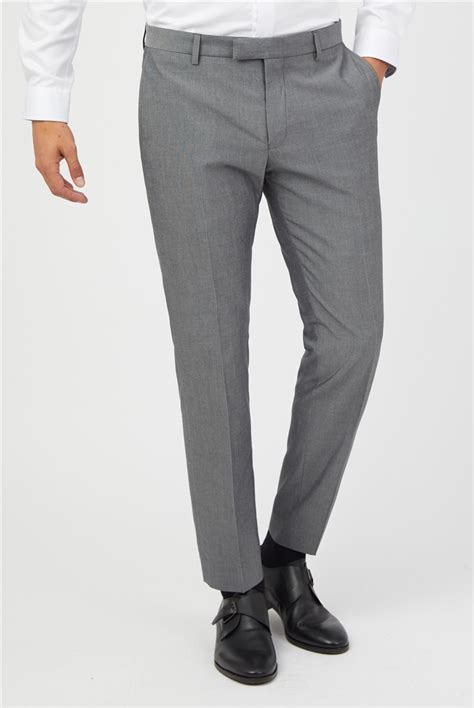 Limehaus Mens Light Grey Tonic Trousers Suit Direct