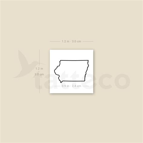 Iowa Map Outline Temporary Tattoo - Set of 3 – Tatteco