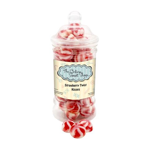 Strawberry Twist Kisses Sweets Jar The Online Sweet Shop