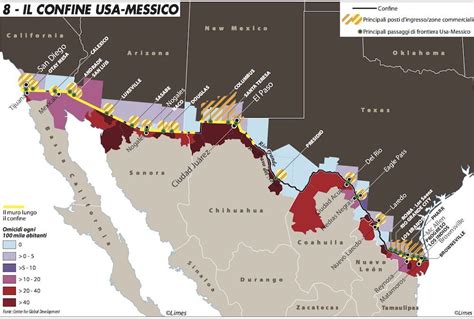 Il Confine Tra Stati Uniti E Messico Oggi Una Delle Grandi Linee Di