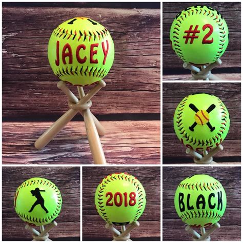 Embroidered Softball Personalized Softball Monogrammed Etsy