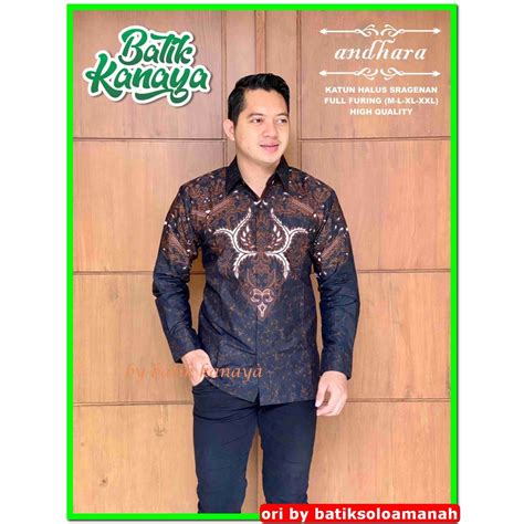 Jual Kanaya Andhara Atasan Kemeja Batik Pria Solo Lengan Pendek Lapis