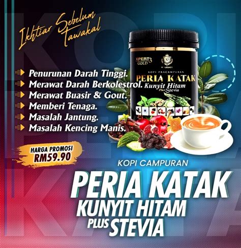 Kopi Peria Katak Kunyit Hitam Plus Stevia Food Drinks Beverages On