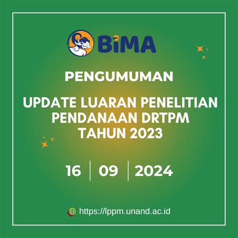 Update Luaran Penelitian Pendanaan Drtpm Tahun Lppm Universitas