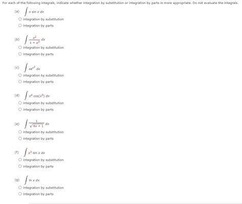 Solved Each Of The Following Integrals Indicate Whether Chegg