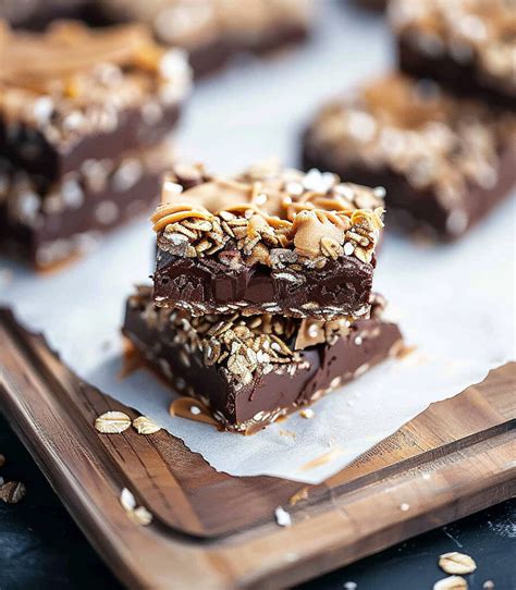 No Bake Chocolate Peanut Butter Oatmeal Bars Quick Homemade Recipes