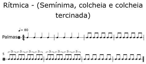 Rítmica Semínima colcheia e colcheia tercinada Sheet music for