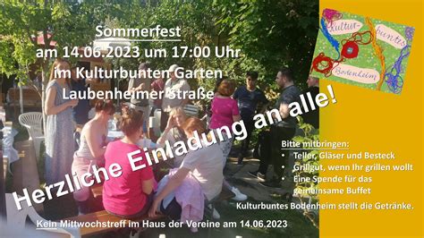 Garten Treff Fest Kulturbuntes Bodenheim