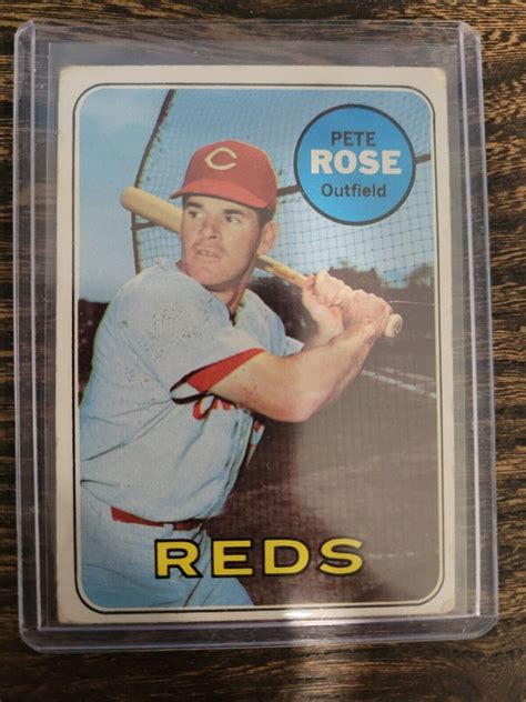 1969 Topps Pete Rose 120 Baseball Cincinnati Reds Ebay