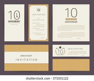 10th Anniversary Invitation Cards Template Stock Vector (Royalty Free ...