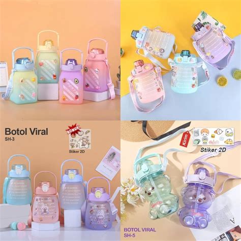 Jual Botol Minum Anak Gemoy Boneka Kotak D Viral Murah Warna Gradasi