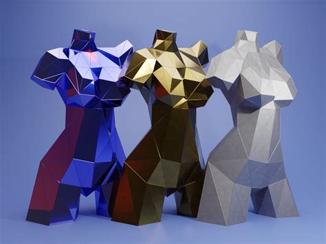 Woman Torso Venus Low Poly Papercraft Template Sculpture Origami Female Asaro Pdf Pattern A4 And