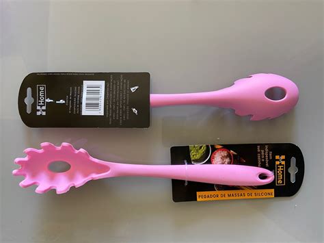 Kit Utesilio de cozinha Rosa silicone 5 peças colher espatula concha