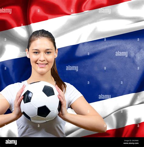 Proud woman football fan of Thailand Stock Photo - Alamy