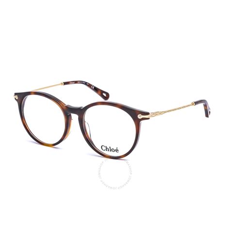 Chloe Ladies Tortoise Round Eyeglass Frames Ce2735 218 52 886895386456 Eyeglasses Jomashop