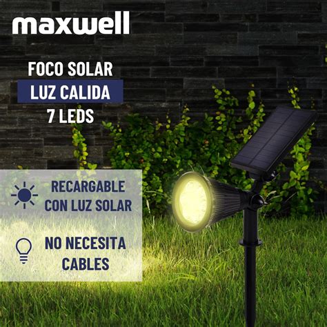 Ripley FOCO ESTACA SOLAR JARDIN LED MAXWELL IMPERMEABLE LUZ RGB