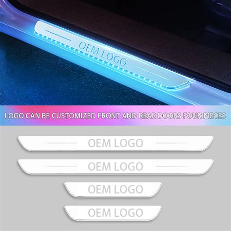 Factory Customized Logo 4pcs Door Sill With Led Light Front Rear Door