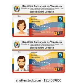 Template Driver License Plastic Card Venezuela: ilustración de stock 1514059850 | Shutterstock