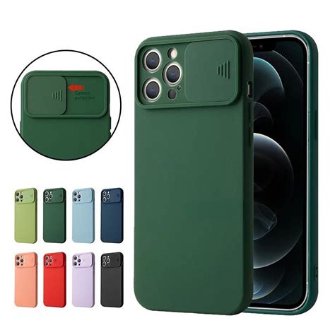 Ốp Điện Thoại Silicon Có Nắp Trượt Bảo Vệ Camera Cho Iphone 13 Pro 11