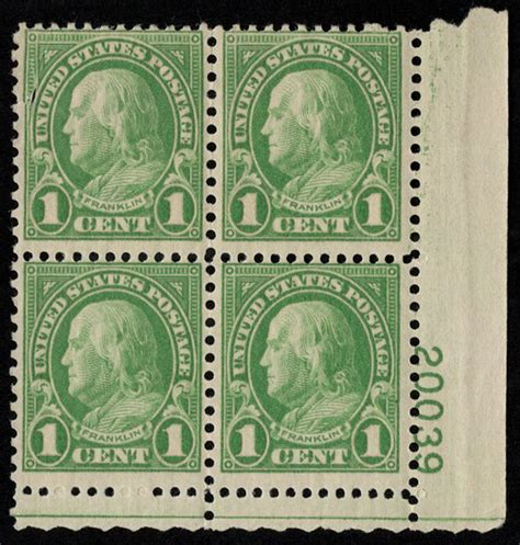 Us Plate Block Vf Mint Never Hinged Very Fresh Early Plate Block