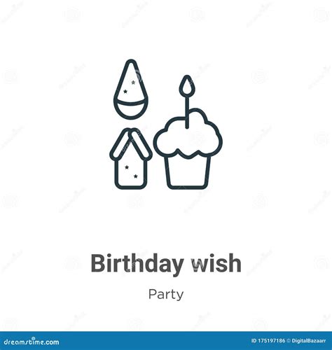 Birthday Wish Outline Vector Icon Thin Line Black Birthday Wish Icon