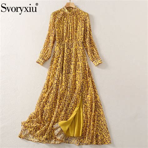 Svoryxiu Designer Spring Summer Sexy Party Split Long Dress Women S