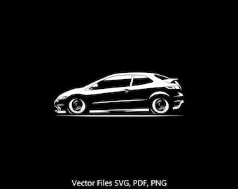 Civic EK9 Silhouette Vector Graphic Clipart For Cricut Png Pdf Svg Etsy