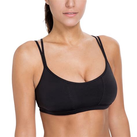 Womens Padded Cool Look Criss Cross Strappy Yoga Sports Bra In Sports