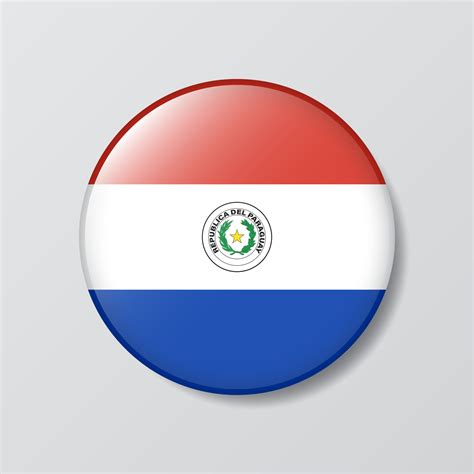 Glossy Button Circle Shaped Illustration Of Paraguay Flag 16881353