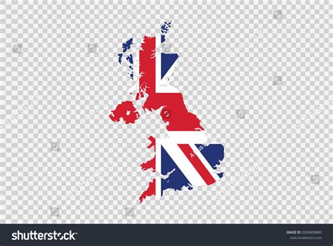 Uk Flag On Map Isolated On Png Or Transparent Royalty Free Stock